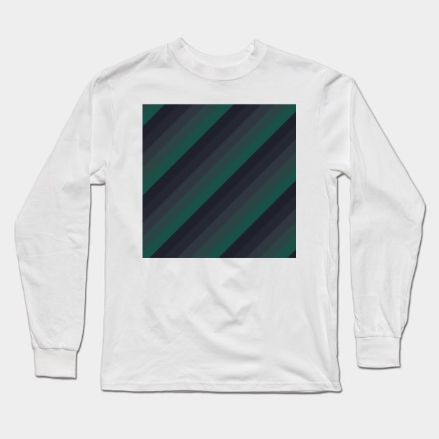 Striped - Deep Ocean Long Sleeve T-Shirt by Tallulah-Malibu